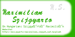 maximilian szijgyarto business card